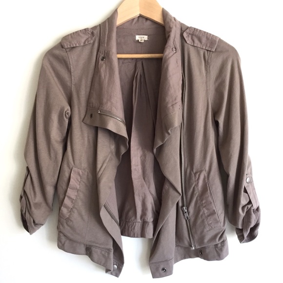 J. Crew Jackets & Blazers - FINAL MARKDOWN J. Crew Grey Cotton Moto Jacket